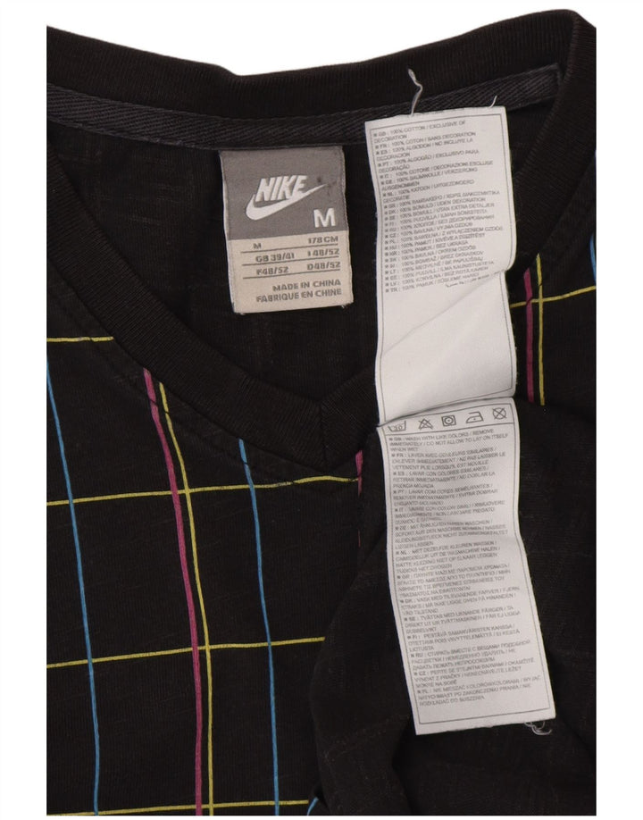 T-shirt da uomo NIKE Top UK 39/40 cotone medio nero a quadri