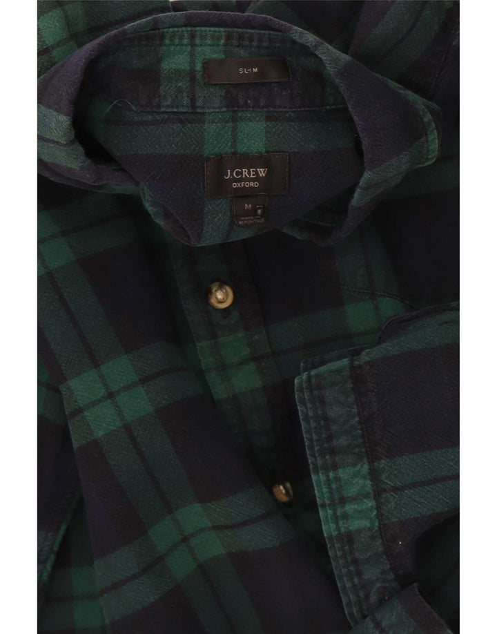 J. Crew Camicia da uomo in flanella slim Oxford a quadri verde medio