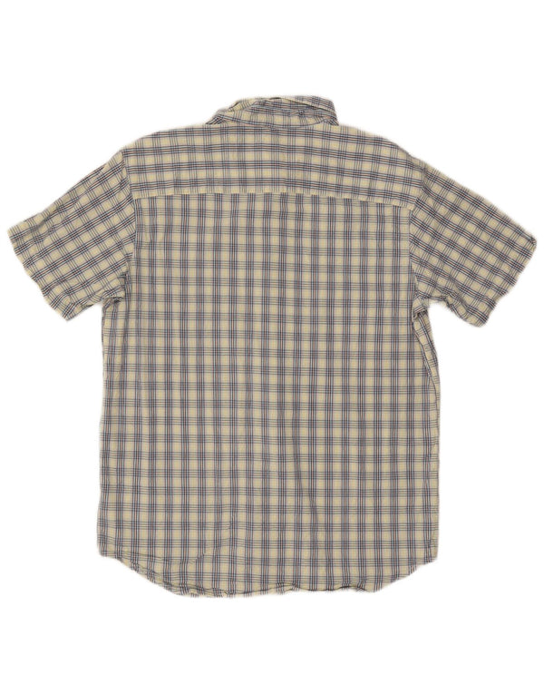 Camicia Columbia da uomo a maniche corte, vestibilità regolare, in cotone a quadri blu grandi