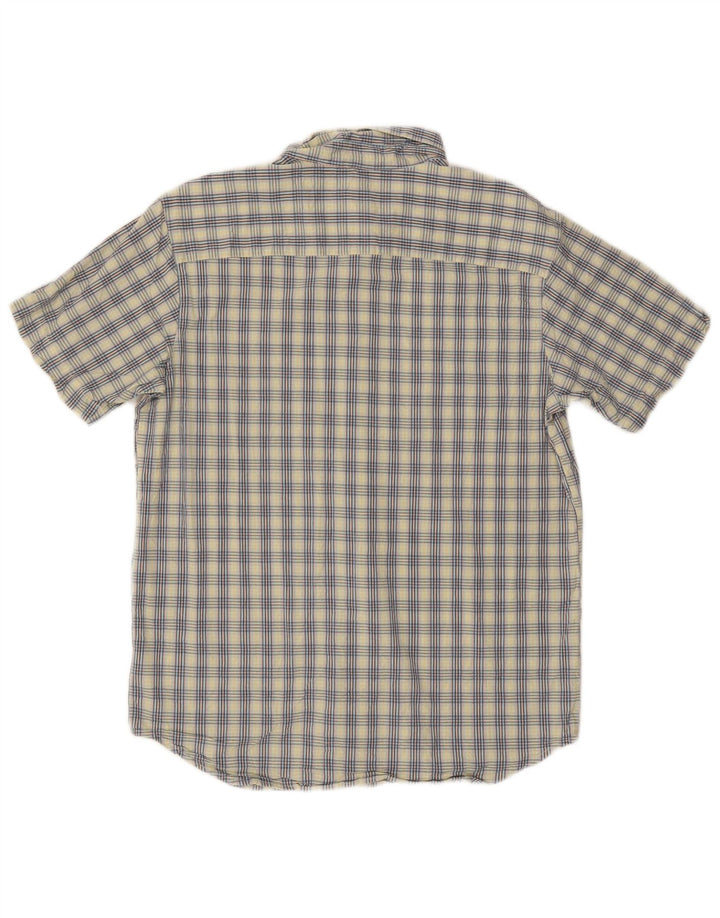 Camicia Columbia da uomo a maniche corte, vestibilità regolare, in cotone a quadri blu grandi