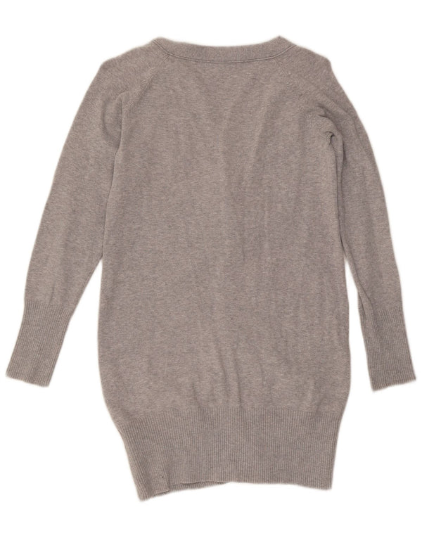 Maglione cardigan da donna Zara UK 12 Cotone screziato grigio medio