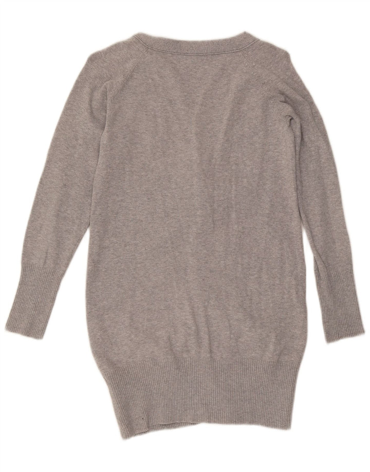 Maglione cardigan da donna Zara UK 12 Cotone screziato grigio medio