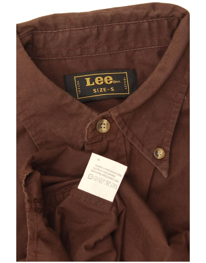 Camicia da uomo Lee piccola in cotone marrone