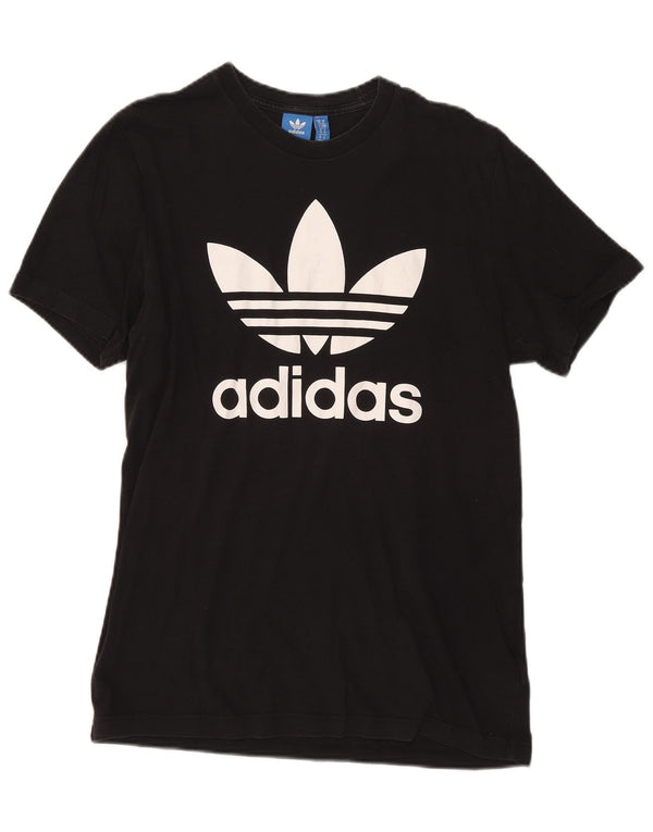 T-shirt grafica da uomo Adidas Top in cotone nero medio