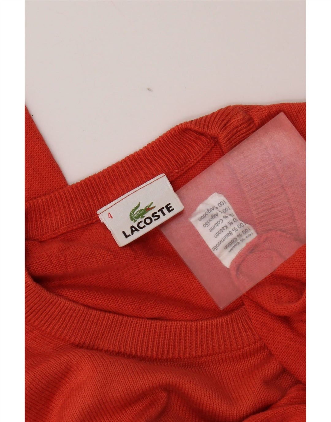 Maglione maglione girocollo da uomo Lacoste taglia 4 cotone arancione medio