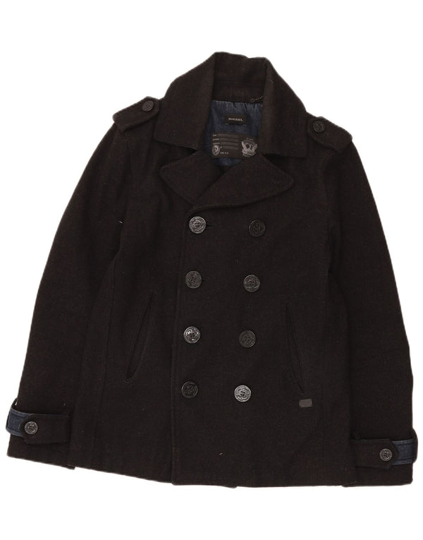 Cappotto da marinaio da uomo Diesel UK 38 lana nera media