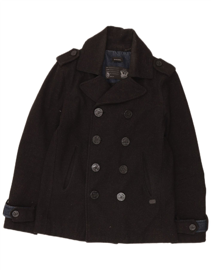 Cappotto da marinaio da uomo Diesel UK 38 lana nera media