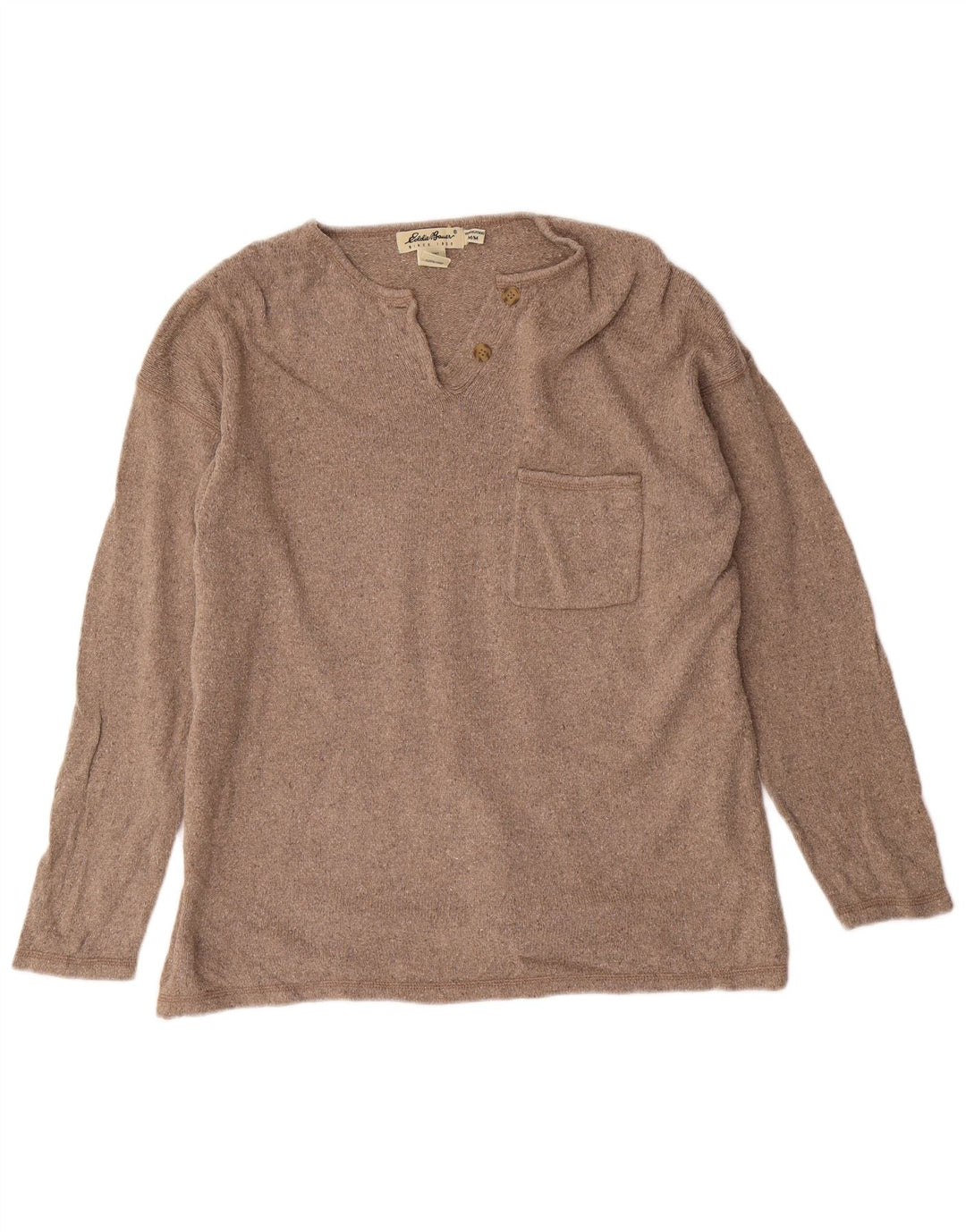 EDDIE BAUER Maglione oversize da donna con scollo a barca UK 14 Marrone medio