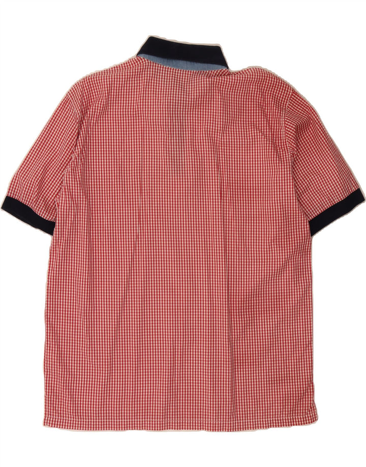 JOHNNY LAMBS Mens Short Sleeve Pullover Shirt IT 50 Medium Red Check Vintage Johnny Lambs and Second-Hand Johnny Lambs from Messina Hembry 