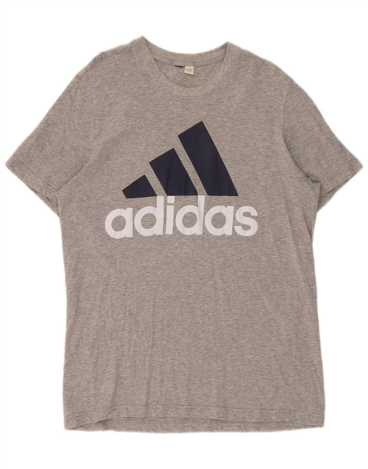 T-shirt grafica da uomo ADIDAS grande grigia