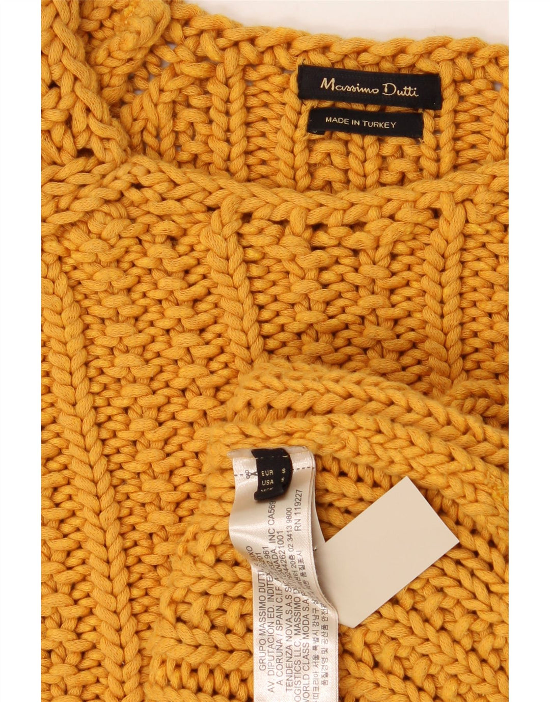 MASSIMO DUTTI Womens Crew Neck Jumper Sweater UK 10 Small Orange Vintage Massimo Dutti and Second-Hand Massimo Dutti from Messina Hembry 