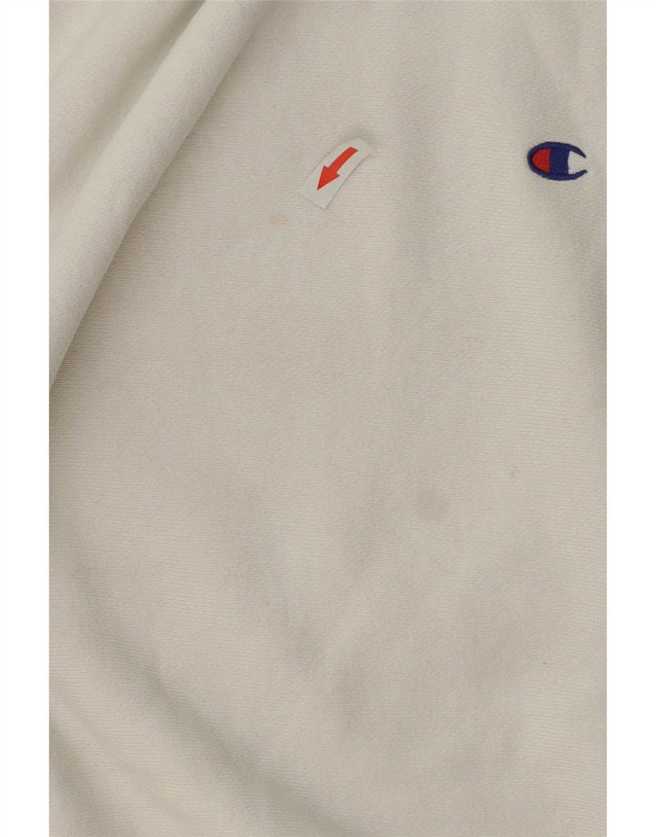 Felpa Champion da uomo con trama inversa, maglione piccolo in cotone bianco