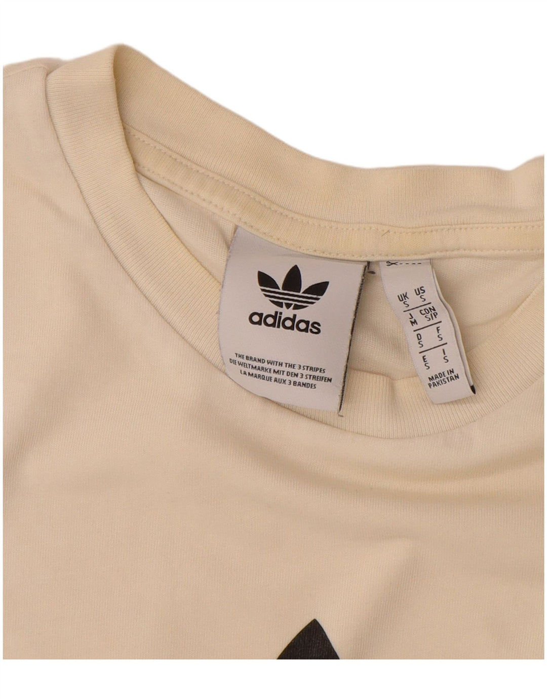T-shirt grafica da uomo ADIDAS Top piccola in cotone bianco sporco