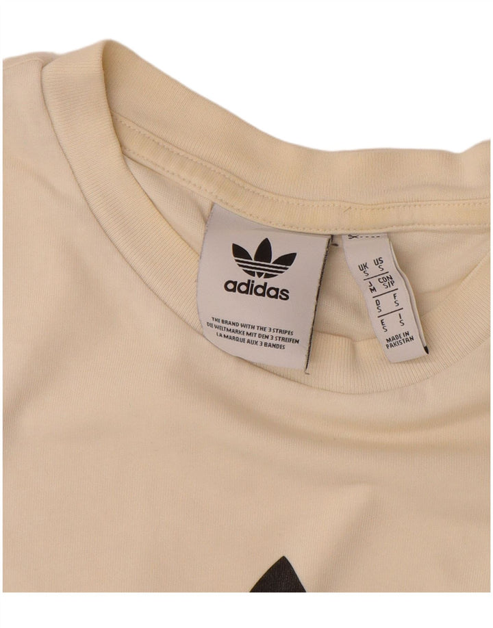 T-shirt grafica da uomo ADIDAS Top piccola in cotone bianco sporco