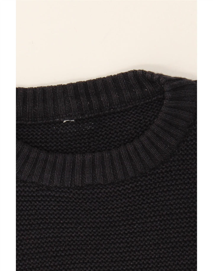 VINTAGE Mens Crew Neck Jumper Sweater Small Navy Blue Vintage Vintage and Second-Hand Vintage from Messina Hembry 