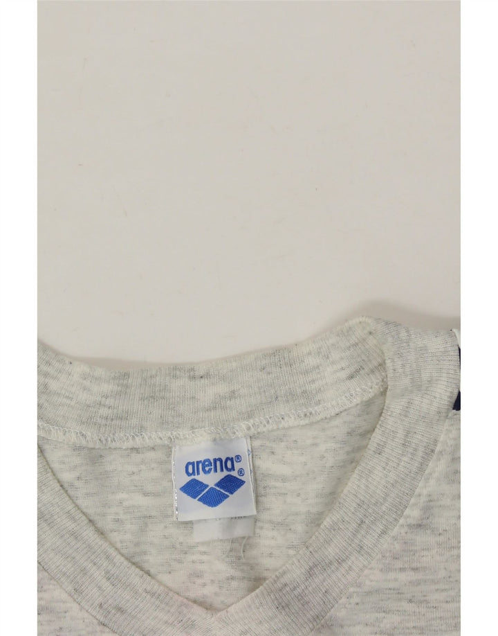 ARENA Mens Graphic T-Shirt Top Medium Grey Flecked Cotton Vintage Arena and Second-Hand Arena from Messina Hembry 