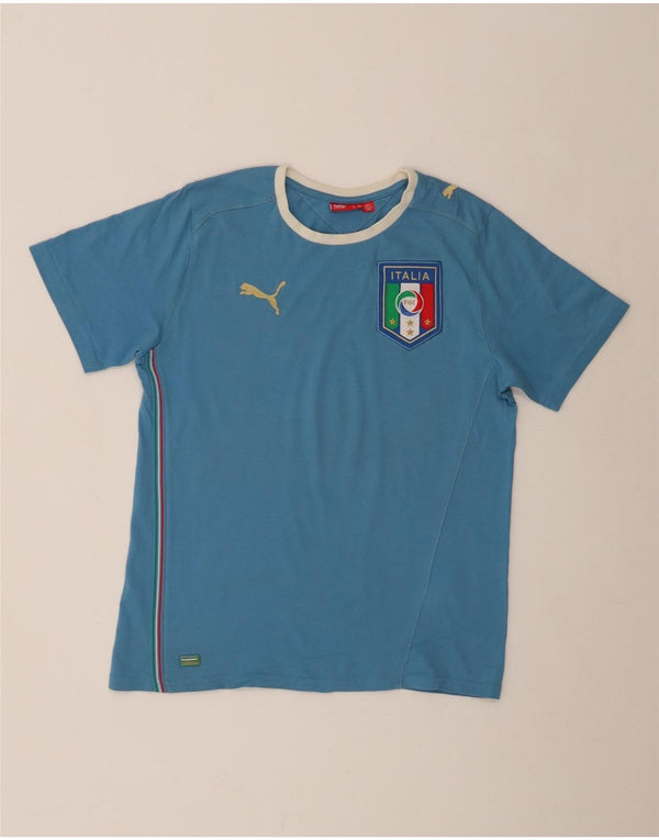 T-shirt grafica Puma Bambino Italia Top 13-14 anni in cotone blu