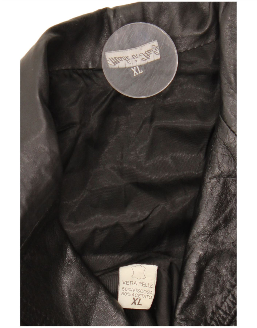 Giacca in pelle da uomo VINTAGE UK 42 XL in pelle nera