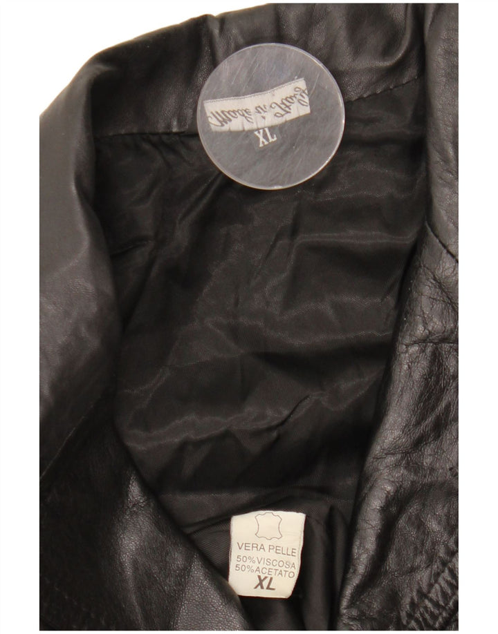 Giacca in pelle da uomo VINTAGE UK 42 XL in pelle nera