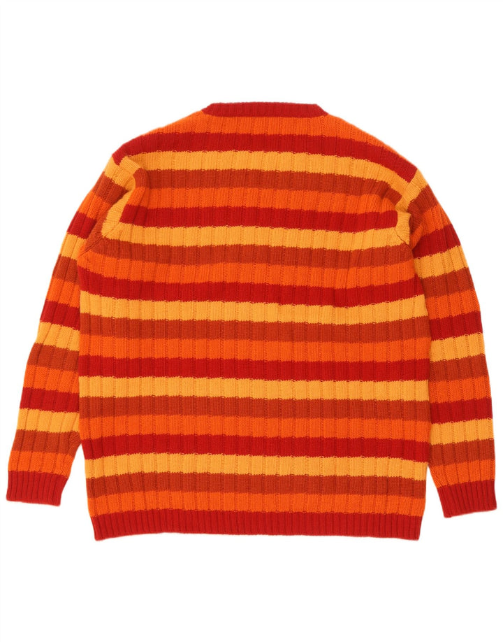 Maglione vintage da uomo girocollo taglia 52 a righe grandi multicolori