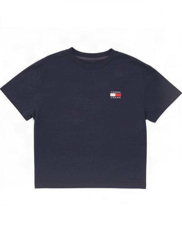 Tommy Hilfiger Womens Oversized T-Shirt Top UK 6 XS Navy Blue Cotton