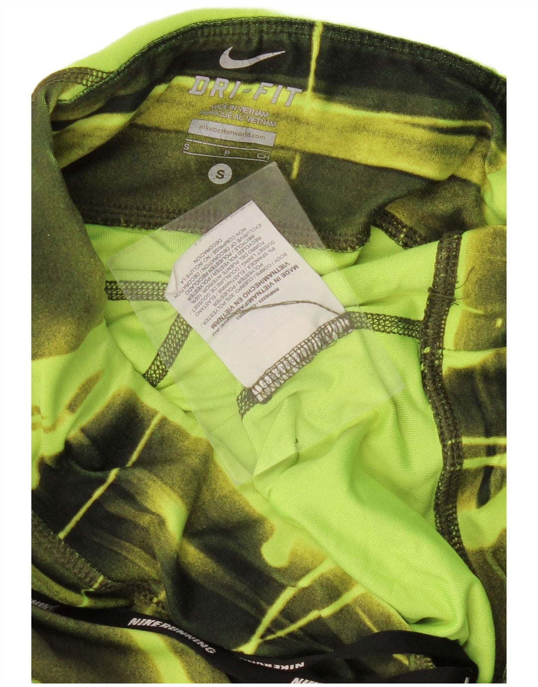Pantaloni della tuta da donna Nike Dri Fit UK 8 Small Green Check Poliestere