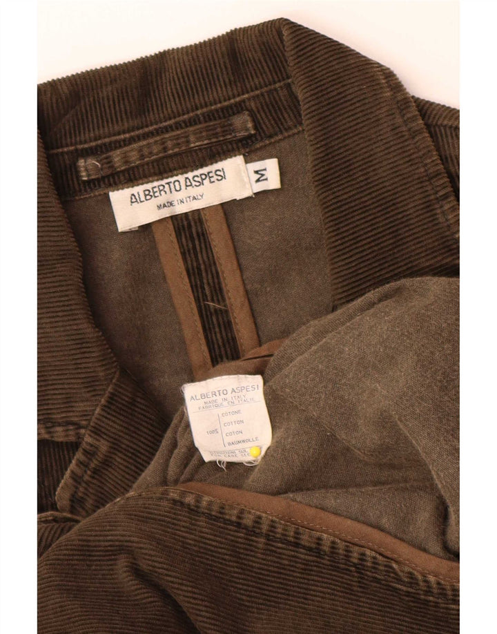 Giacca blazer da uomo a 3 bottoni Alberto Aspesi UK 38 Cotone marrone medio