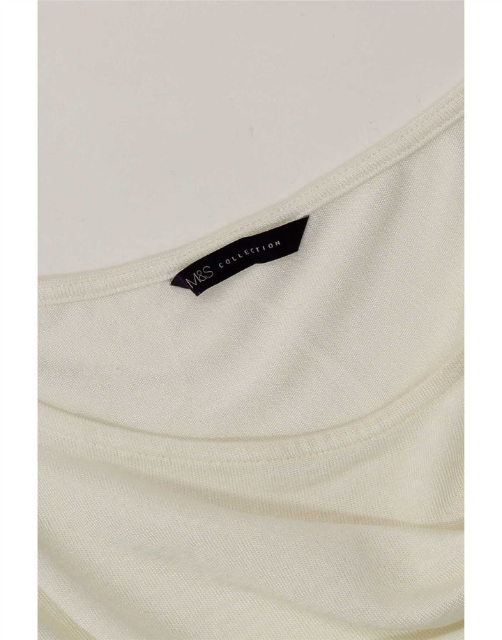Maglietta da donna Marks & Spencer manica 3/4 UK 18 XL bianco sporco