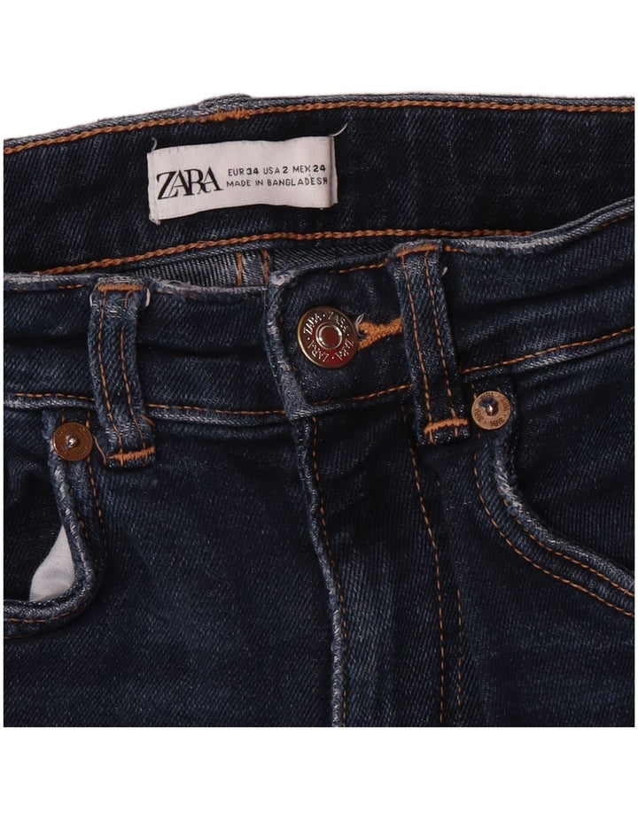 Jeans skinny a vita alta da donna Zara EU 34 2XS W24 L27 Blu
