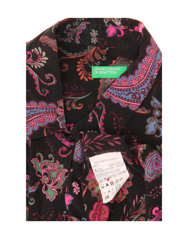 Camicia da donna BENETTON UK 10 Small Black Paisley Modal