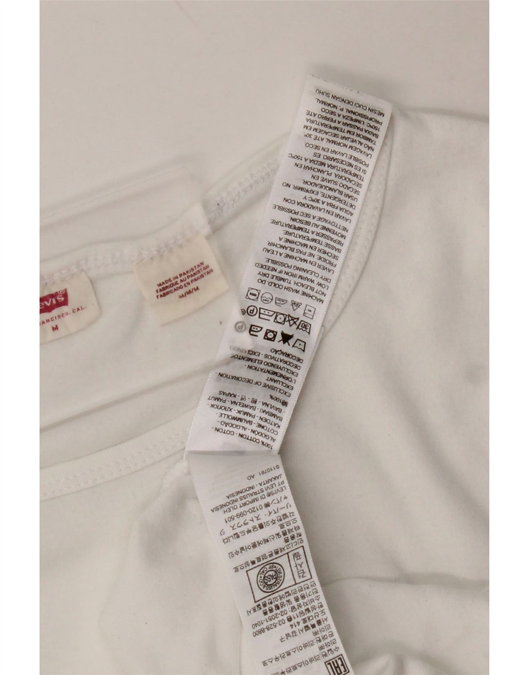 T-shirt da donna LEVI'S UK 12 cotone bianco medio