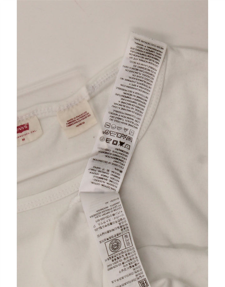 T-shirt da donna LEVI'S UK 12 cotone bianco medio