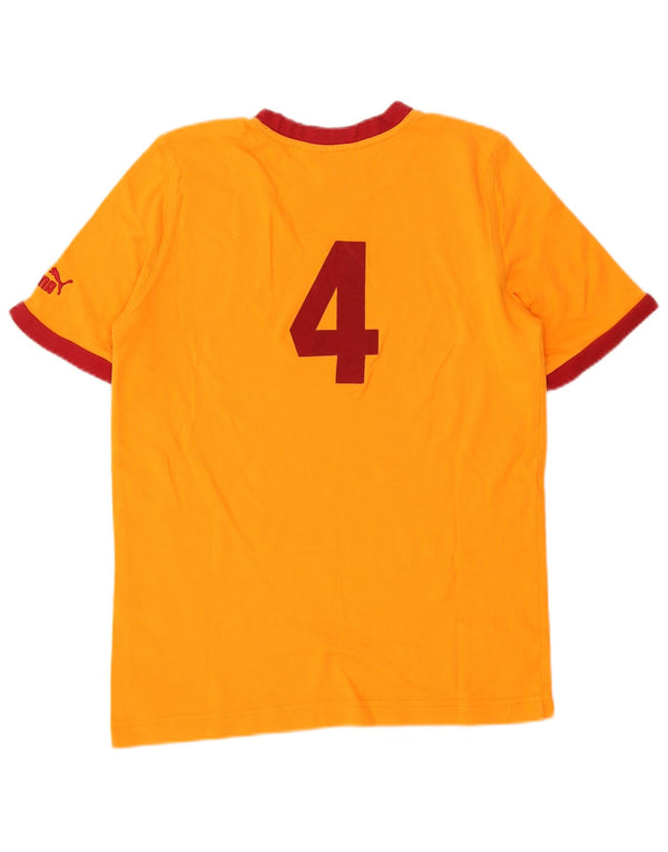 Puma T-shirt grafica da uomo Top Small Arancione Colourblock in cotone