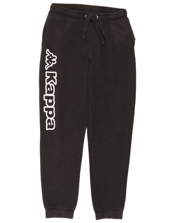 Pantaloni da tuta con grafica Kappa da donna Joggers UK 14 Medium Black Cotton