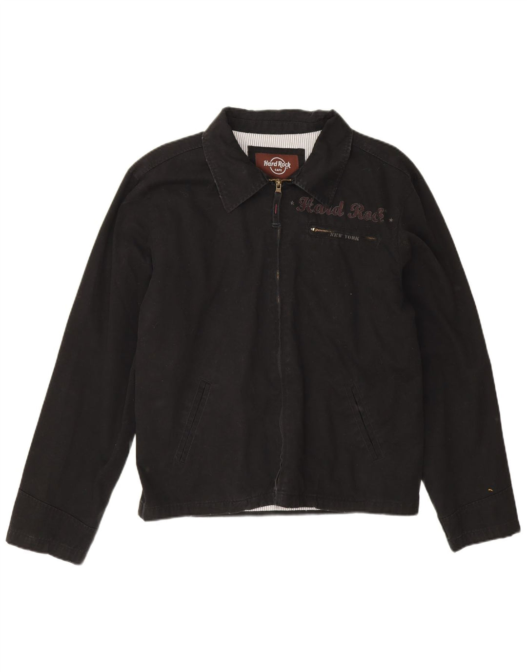Giubbotto bomber grafico da uomo New York Hard Rock Cafe UK 38 medio nero