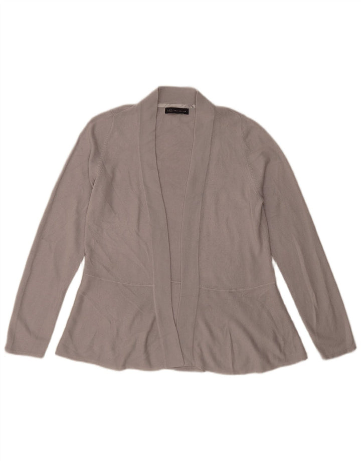 Maglione cardigan aperto da donna Marks & Spencer UK 10 piccolo acrilico grigio
