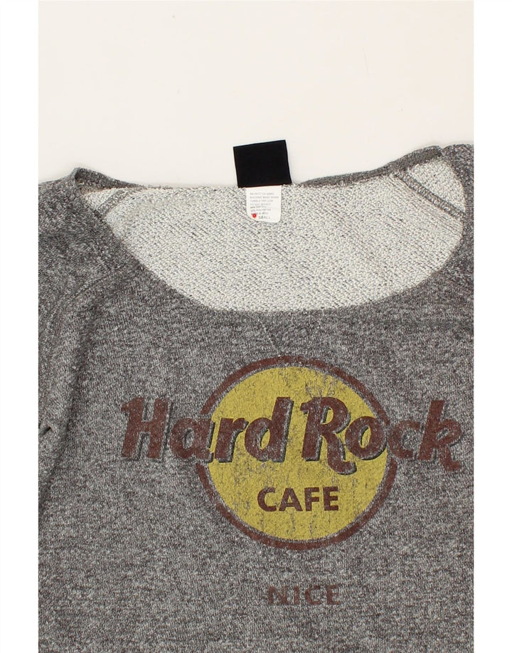 HARD ROCK CAFE Womens Nice Graphic Sweatshirt Jumper UK 10 Small Grey Vintage Hard Rock Cafe and Second-Hand Hard Rock Cafe from Messina Hembry 