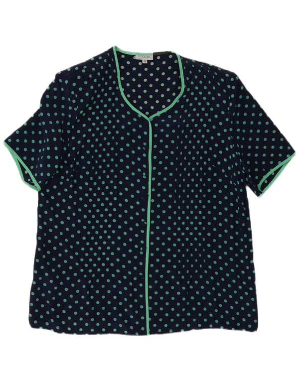 Camicia a maniche corte da donna Nixmar UK 19 XL Seta a pois blu navy