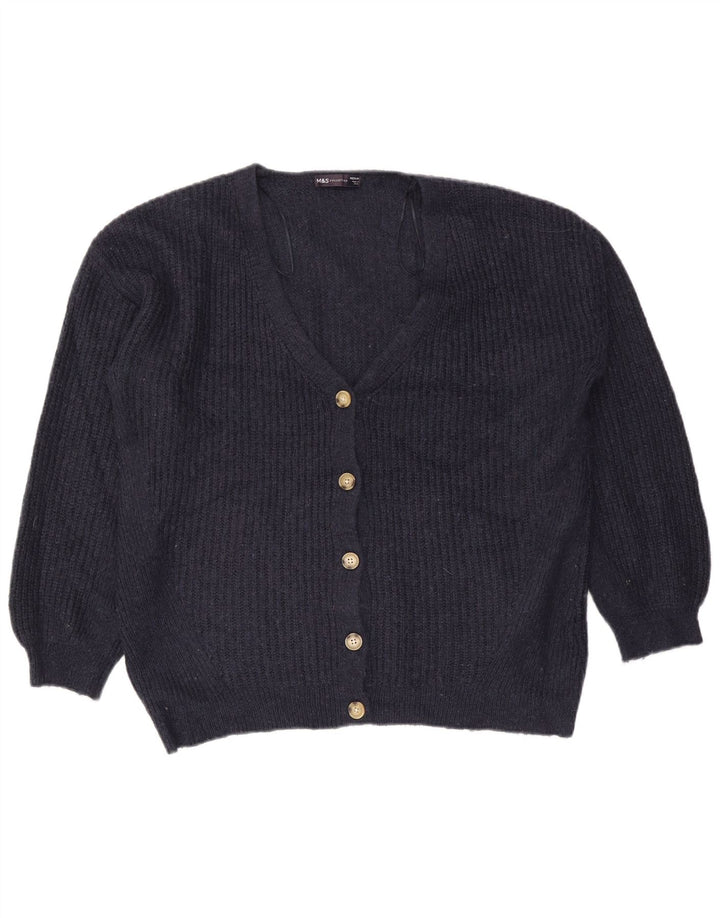 Maglione cardigan da donna Marks & Spencer UK 14 Acrilico blu navy medio