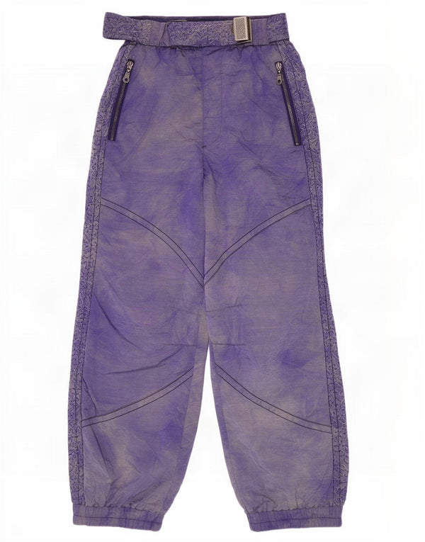 Pantaloni da sci a vita alta da donna Maier UK 16 Large Viola Tie Dye Poliammide