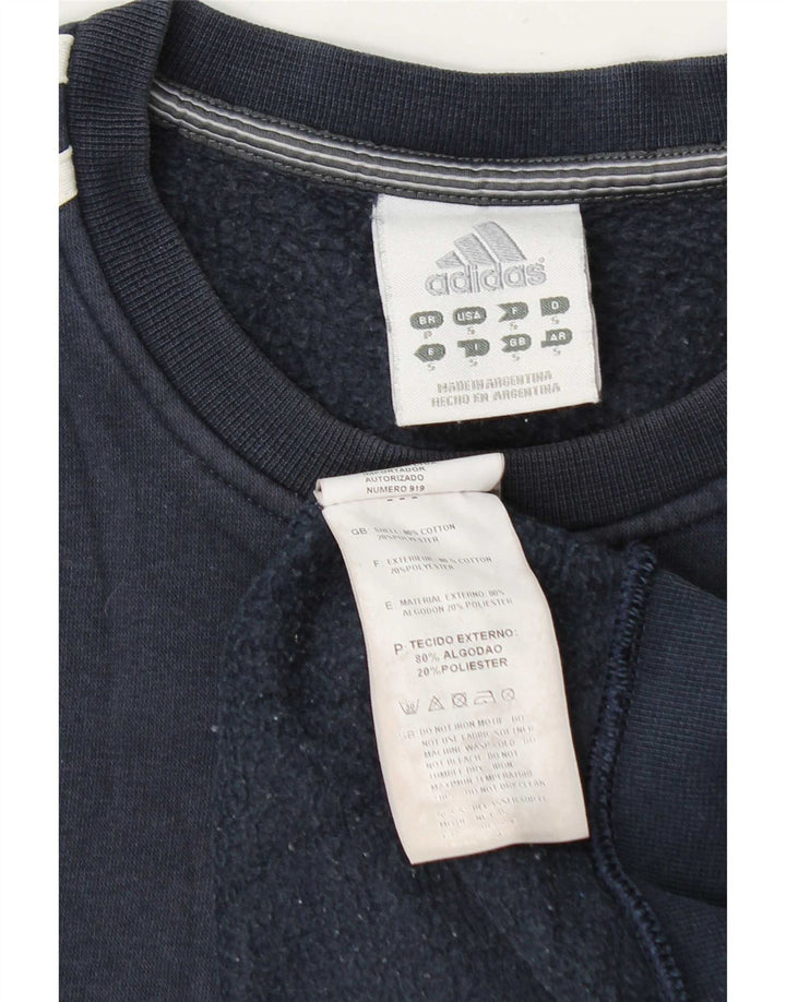 Felpa Adidas da uomo maglione piccolo blu navy in cotone