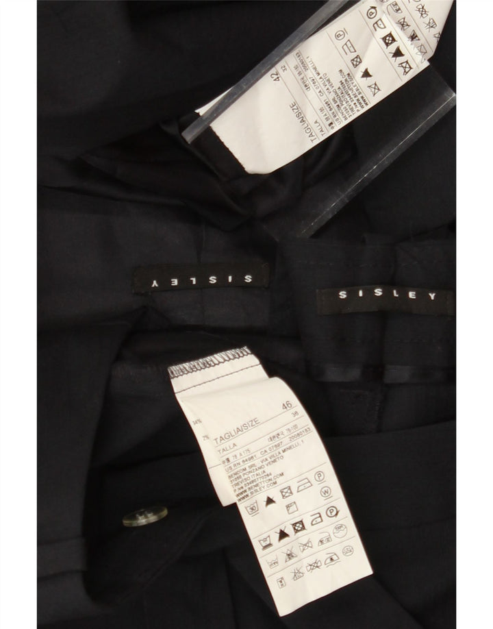 SISLEY Womens 2 Button 2 Piece Suit IT 42 Medium W34 L29 Navy Blue Vintage Sisley and Second-Hand Sisley from Messina Hembry 