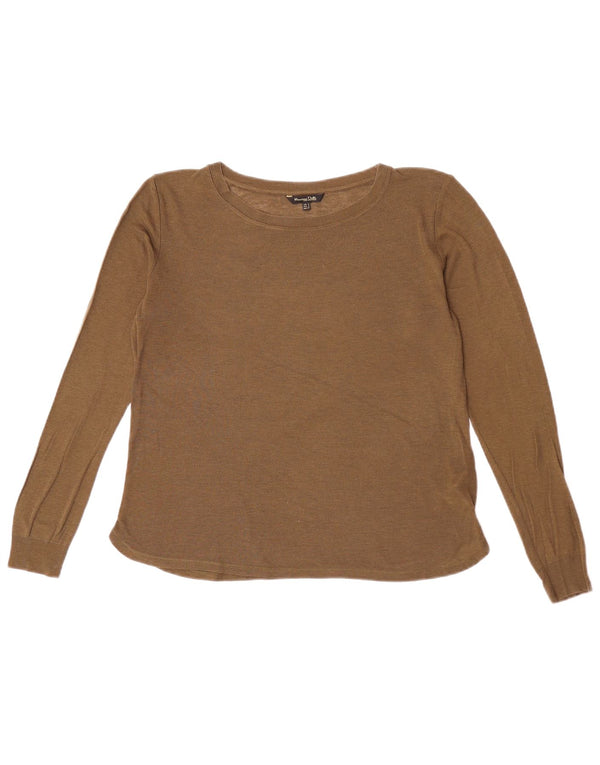 Massimo Dutti Maglione da donna con scollo a barchetta UK 14 Lyocell kaki medio