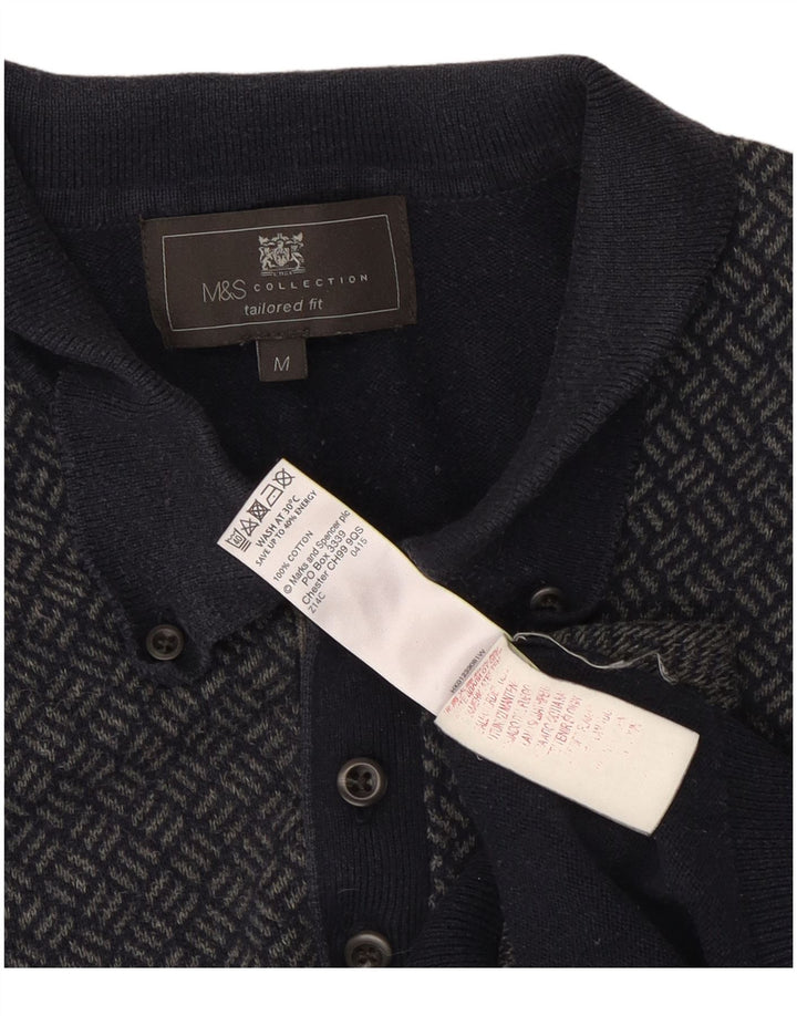 Maglione da uomo Marks & Spencer su misura con collo alto, blu navy medio