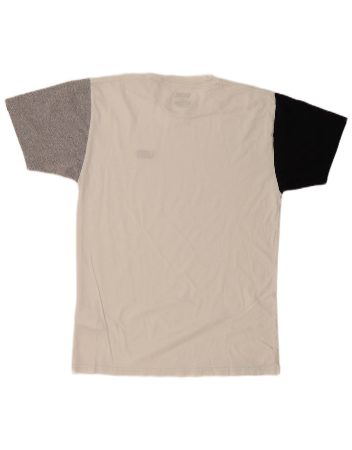 T-shirt da uomo Vans Classic Fit, maglietta in cotone color block bianco medio
