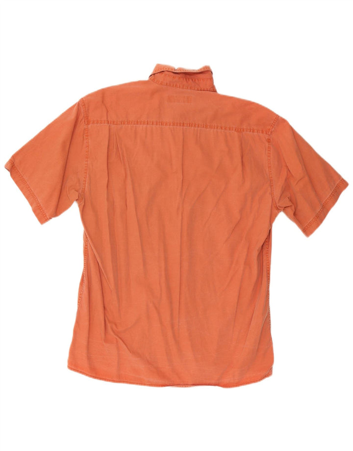 Camicia a maniche corte da uomo Wrangler in cotone arancione medio