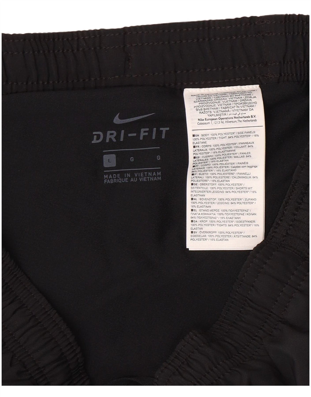 Pantaloncini sportivi NIKE Dri Fit da donna UK 16 Large Nero Poliestere