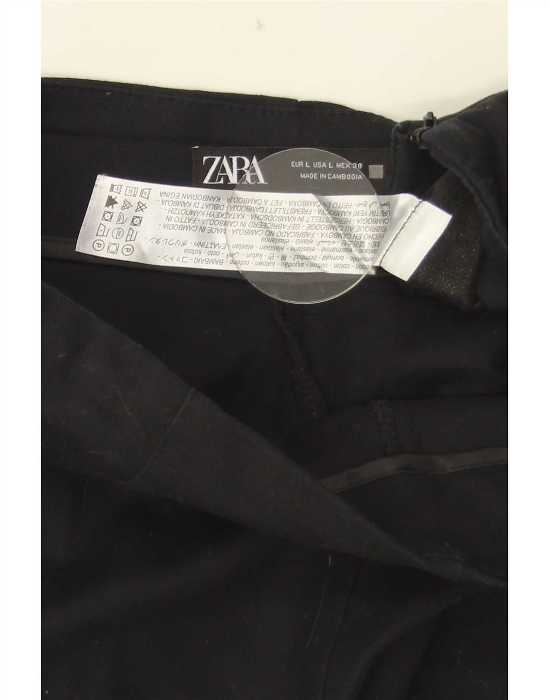 Pantaloni caldi a vita alta da donna Zara grandi W30 cotone nero