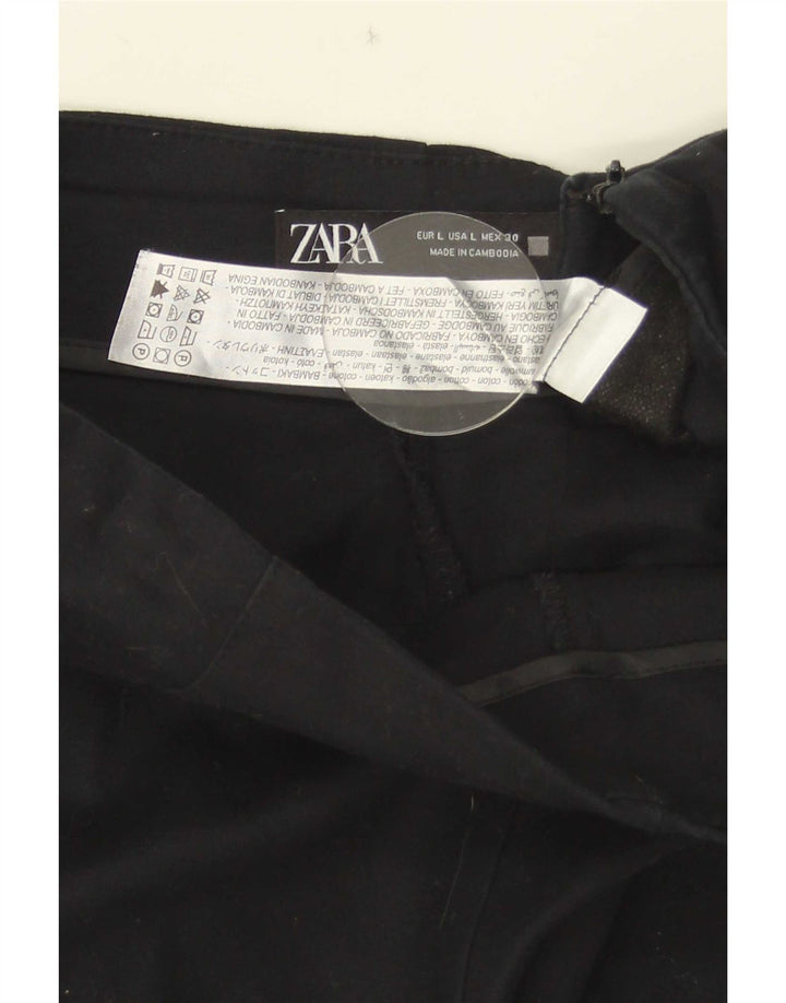 Pantaloni caldi a vita alta da donna Zara grandi W30 cotone nero