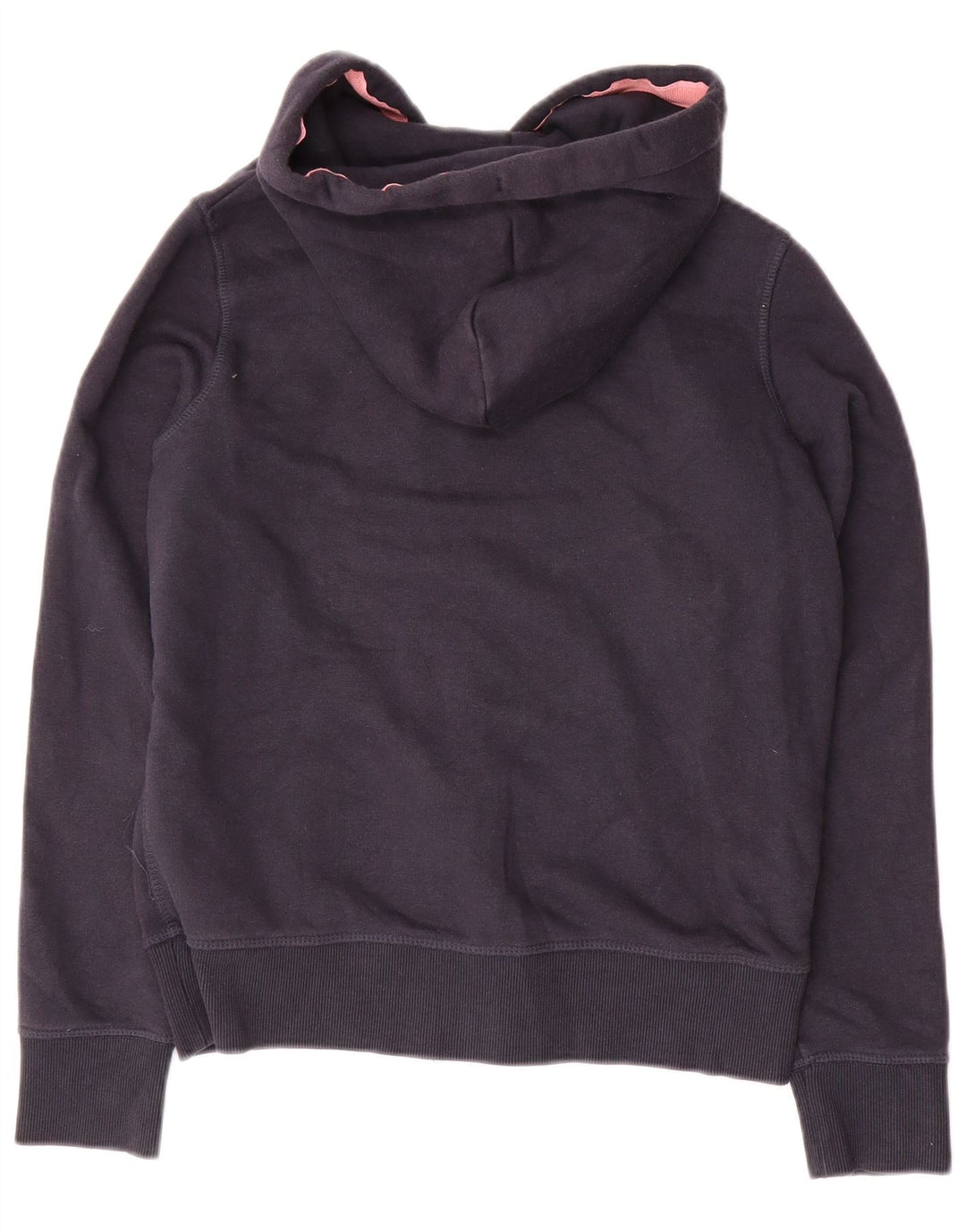 JACK WILLS Felpa con cappuccio e zip grafica da donna UK 8 Small Cotone blu navy